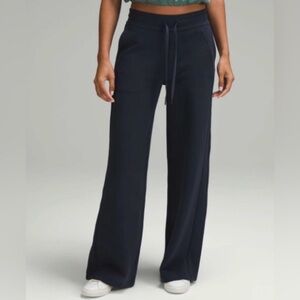 Lululemon Scuba Mid Rise Wide Leg Sweatpants  Full Length Navy Blue Women’s 10